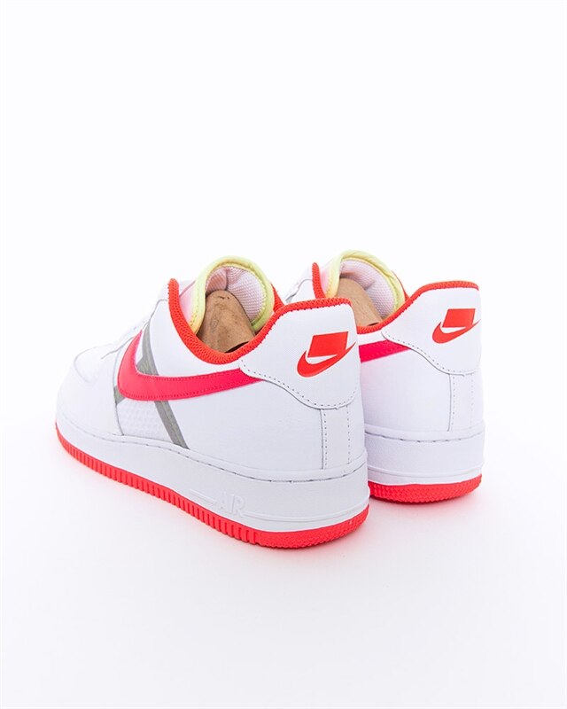  Nike Air Force 1 07 LV8 1 Mens Trainers CI0060 Sneakers Shoes  (UK 8.5 US 9.5 EU 43, White Bright Crimson 102)