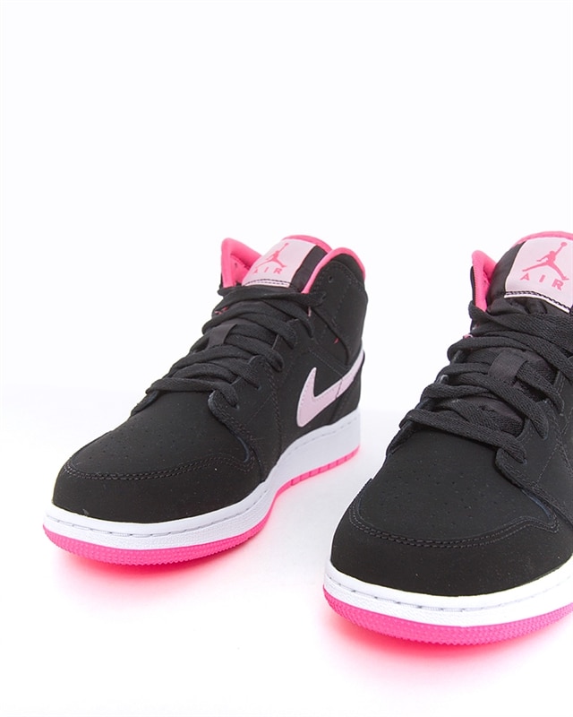 NIKE AIR JORDAN 1 MID GS 'BLACK DIGITAL PINK' 555112-066 Size : 6.5Y = newest 8 Womens